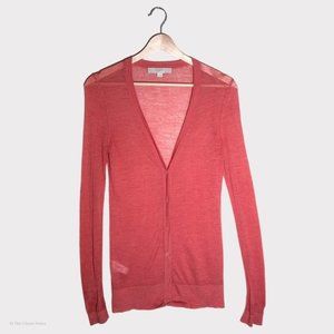 translucent pink long sleeve cardigan